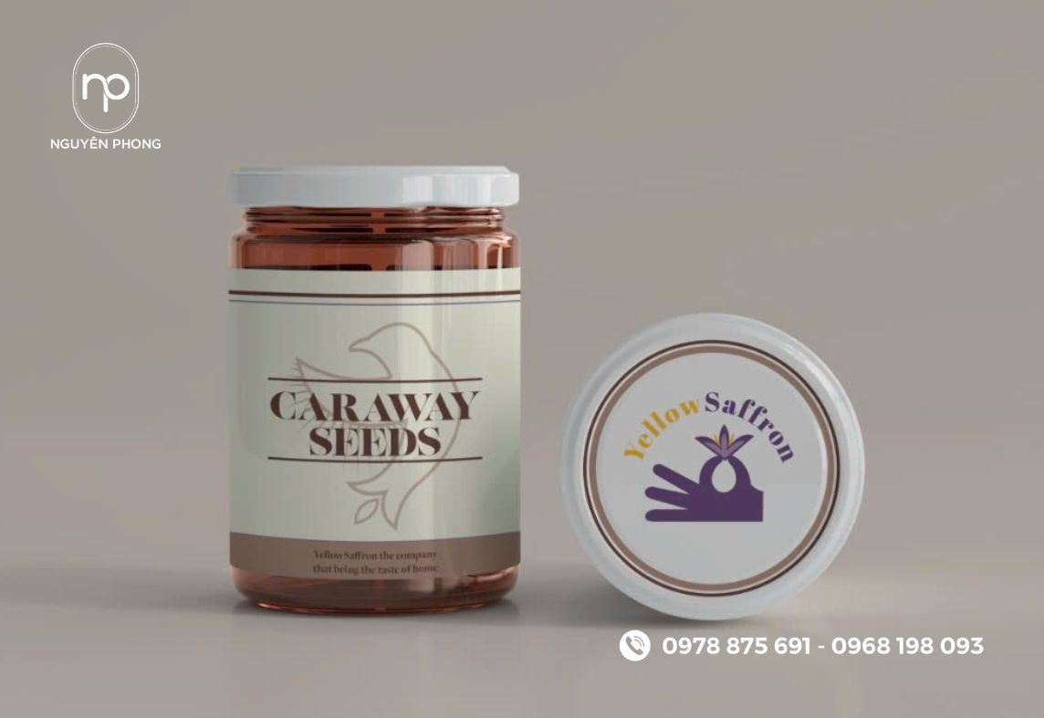 Mẫu tem saffron đẹp sang trọng